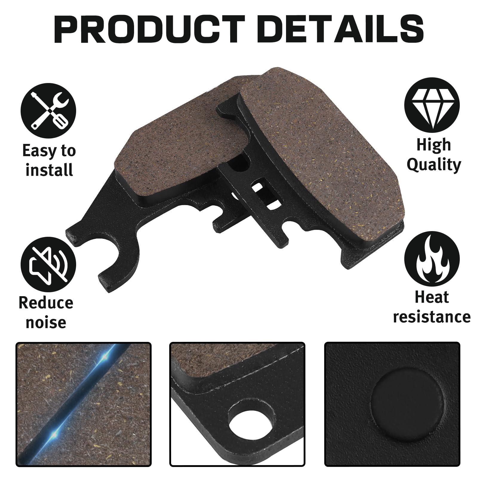 Front / Rear Brake Disc Rotor And Brake Pads For Yamaha Grizzly 450 YFM450 2007 - Foto 10