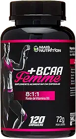 MAIS NUTRITION BCAA Femme 60 Cápsulas - Aminoácido - Pré-Treino - Suplemento Alimentar Feminino