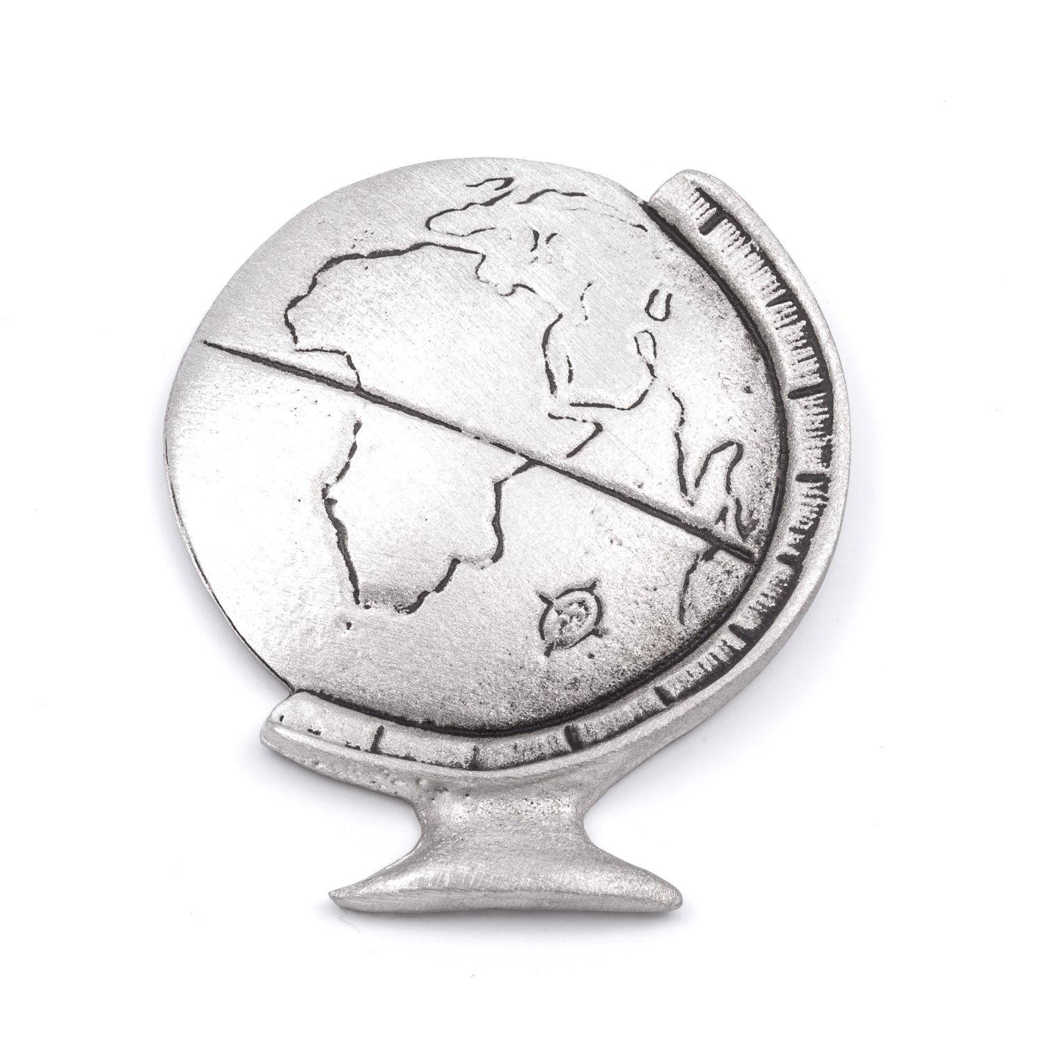 Metal Planet Ltd Silver Globe Travel Token (Keep Safe Message)