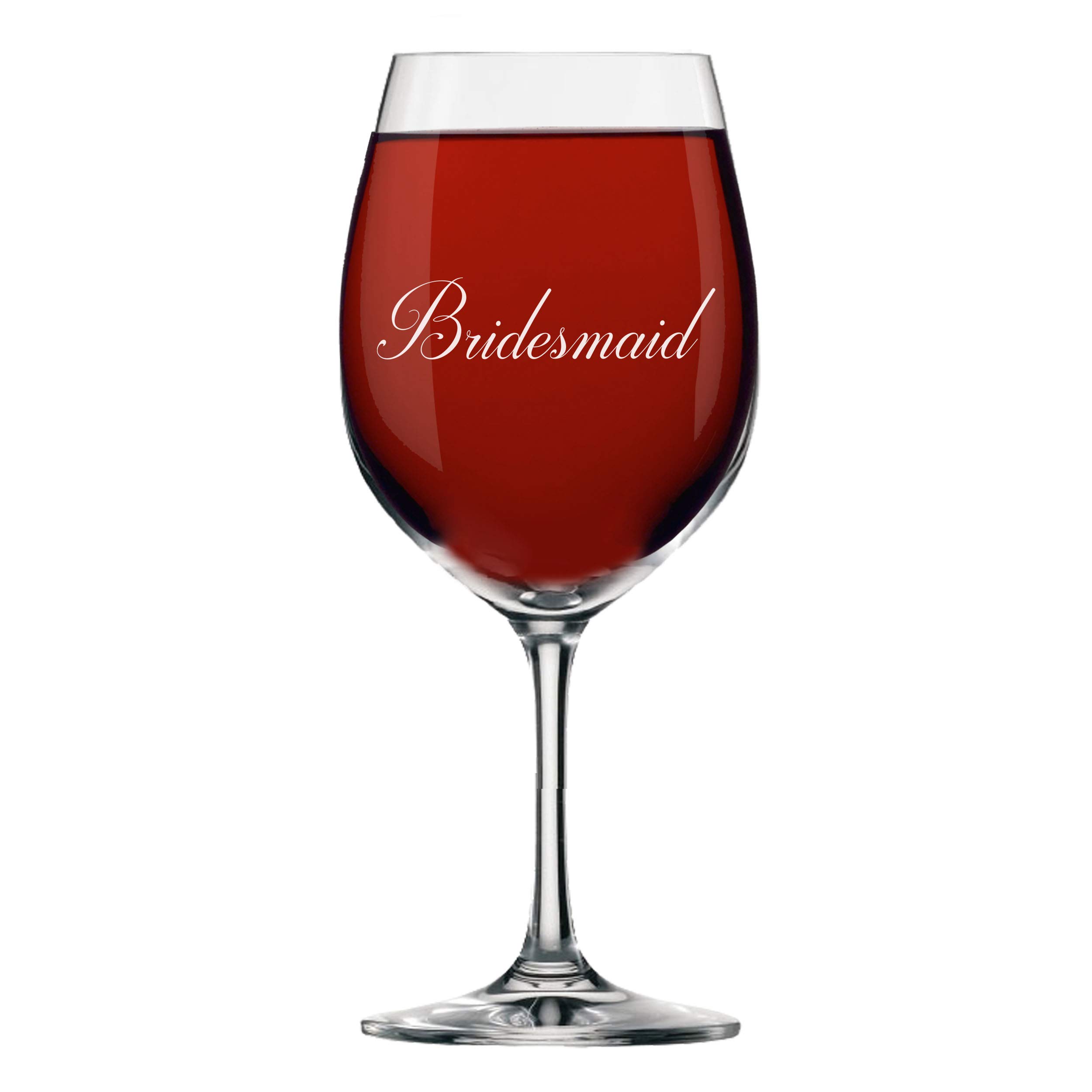 My Personal Memories Bridal Party Wine Glasses with Stem - Engraved Wine Glass Gift Favor (Script Style, Bridesmaid 14oz)