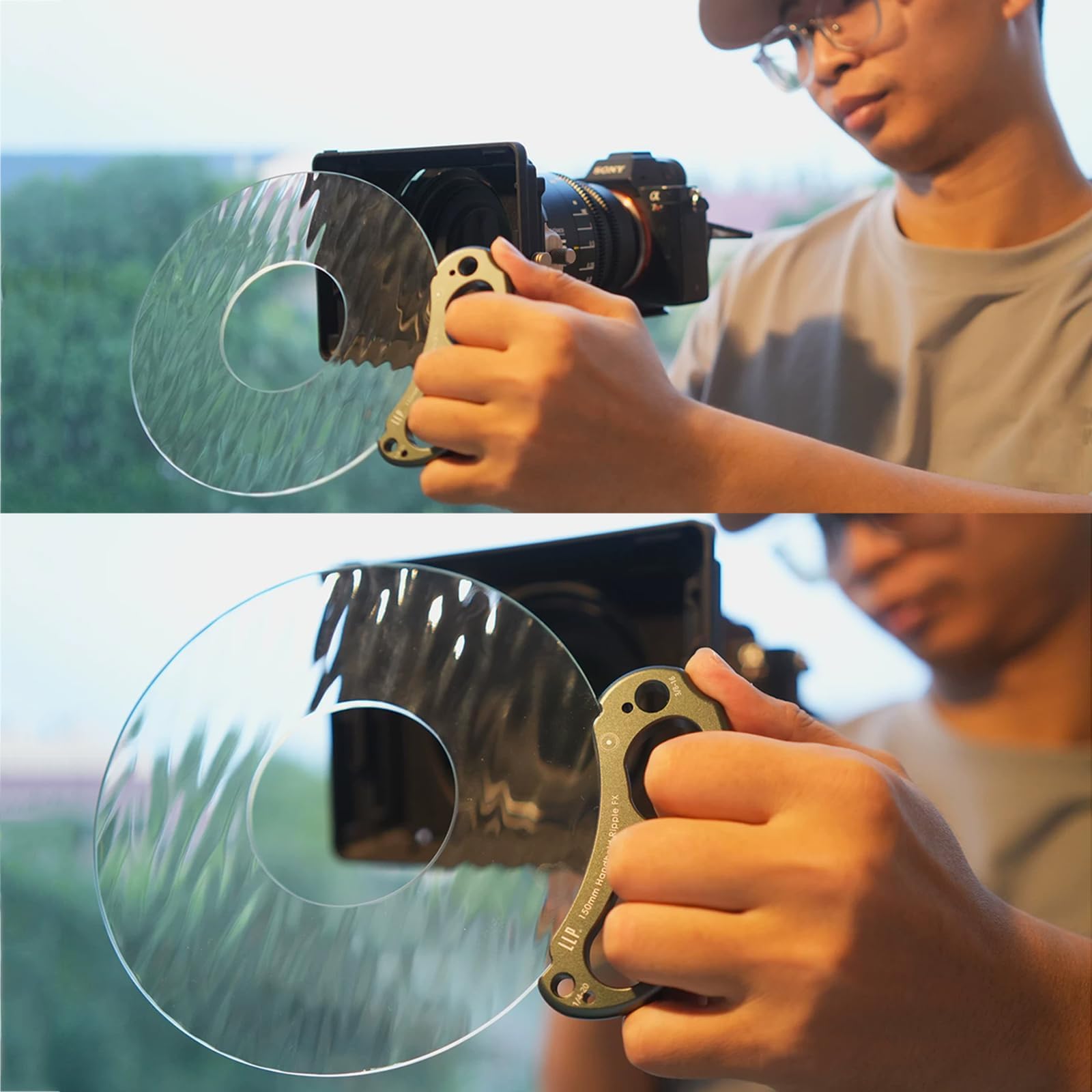 Filtro De Efectos Especiales De Mano De 150 Mm, Prisma De Vidrio Óptico Ondulado Hueco, Con Interfaces Roscadas De 1/4 Y 3/8, Incluye Barra De Extensión Antideslizante, Para Bokeh En Primer Plano