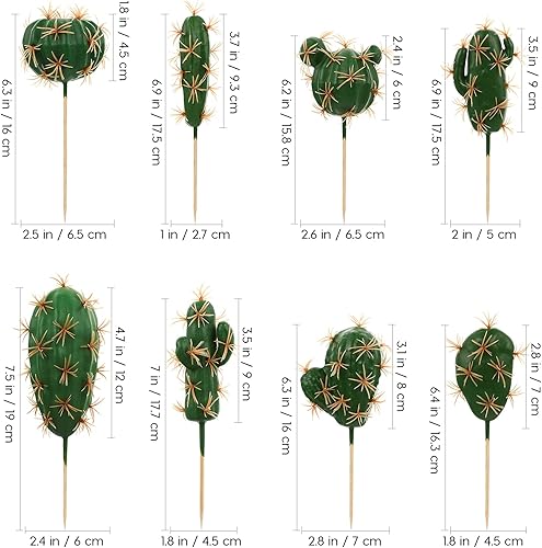 Vista 2 de VOSAREA 8 piezas de cactus artificiales artificiales de imitación de cactus suculentas, arreglo de plantas suculentas de color verde