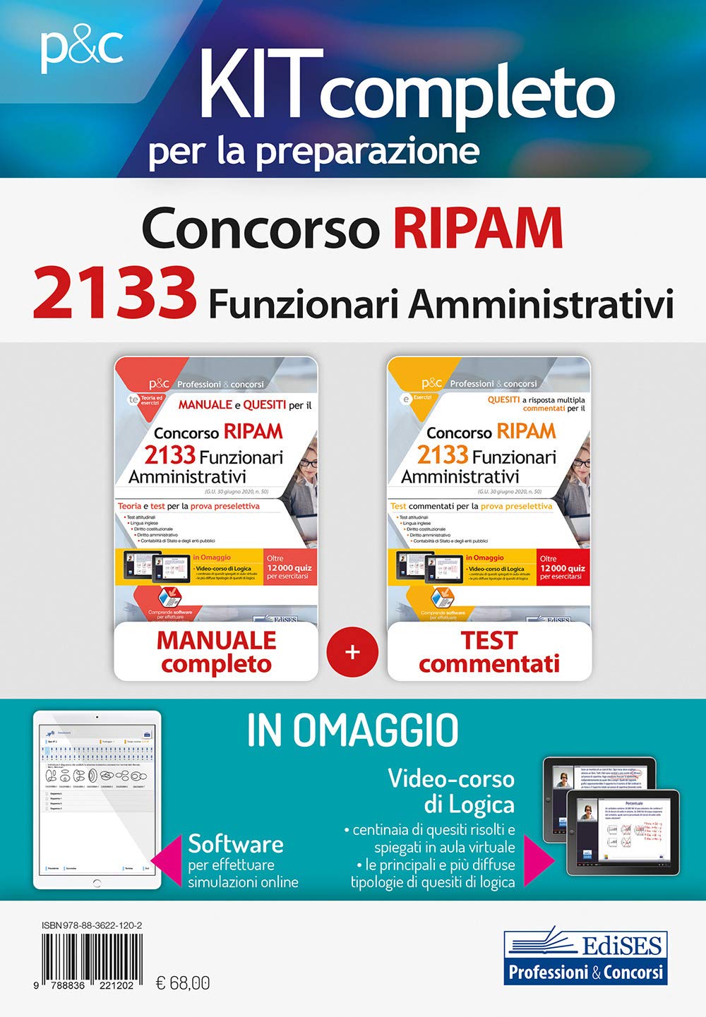 Kit Concorso 2133 Funzionari Amministrativi Ripam – CONTIENE Manuale + Test Commentati + software e Videocorso di Logica