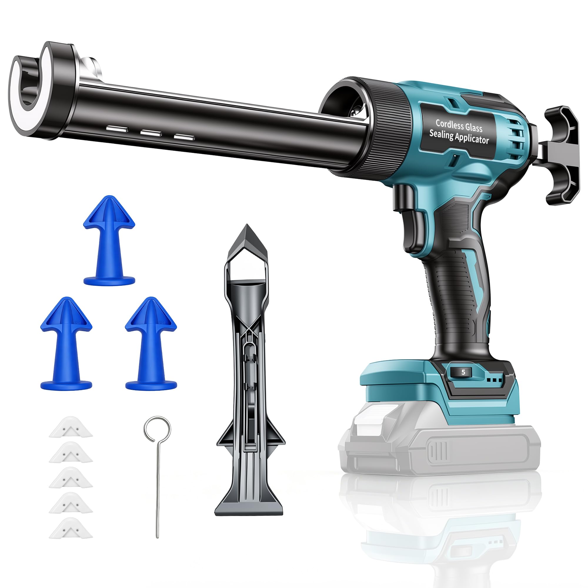 Akku Kartuschenpresse für Makita 18V Akkus- 300ml, Elektrische Kartuschenpresse mit LED-Licht und 6 Geschwindigkeiten, Ideal zum Abdichten, Verfugen und Spachteln. Ohne Akku