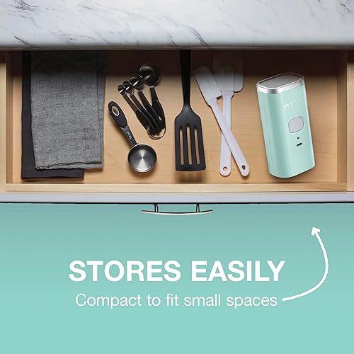 Miniatura 5 de Proctor Silex Abrelatas eléctrico automático, funcionamiento inalámbrico manos libres y recargable por USB, autoalineado, corta bordes de tapa de