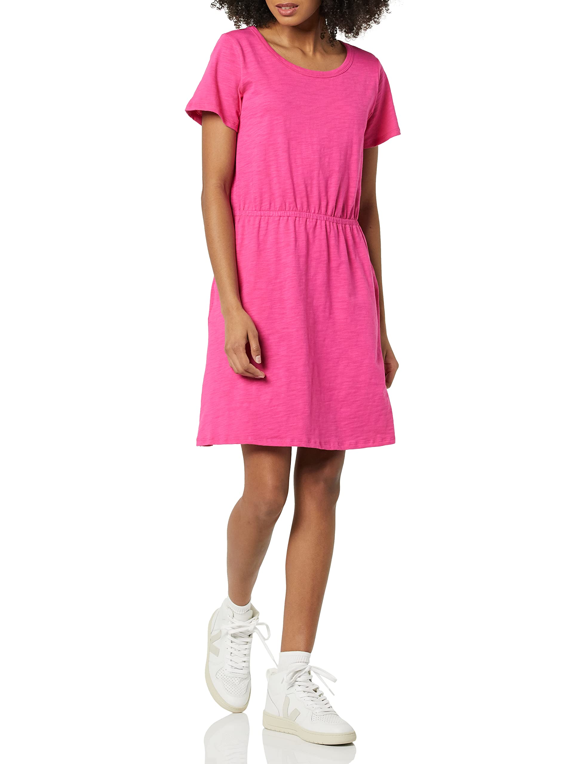 Amazon EssentialsWomen's Short Sleeve Elastic Waist Cotton Jersey Minidress