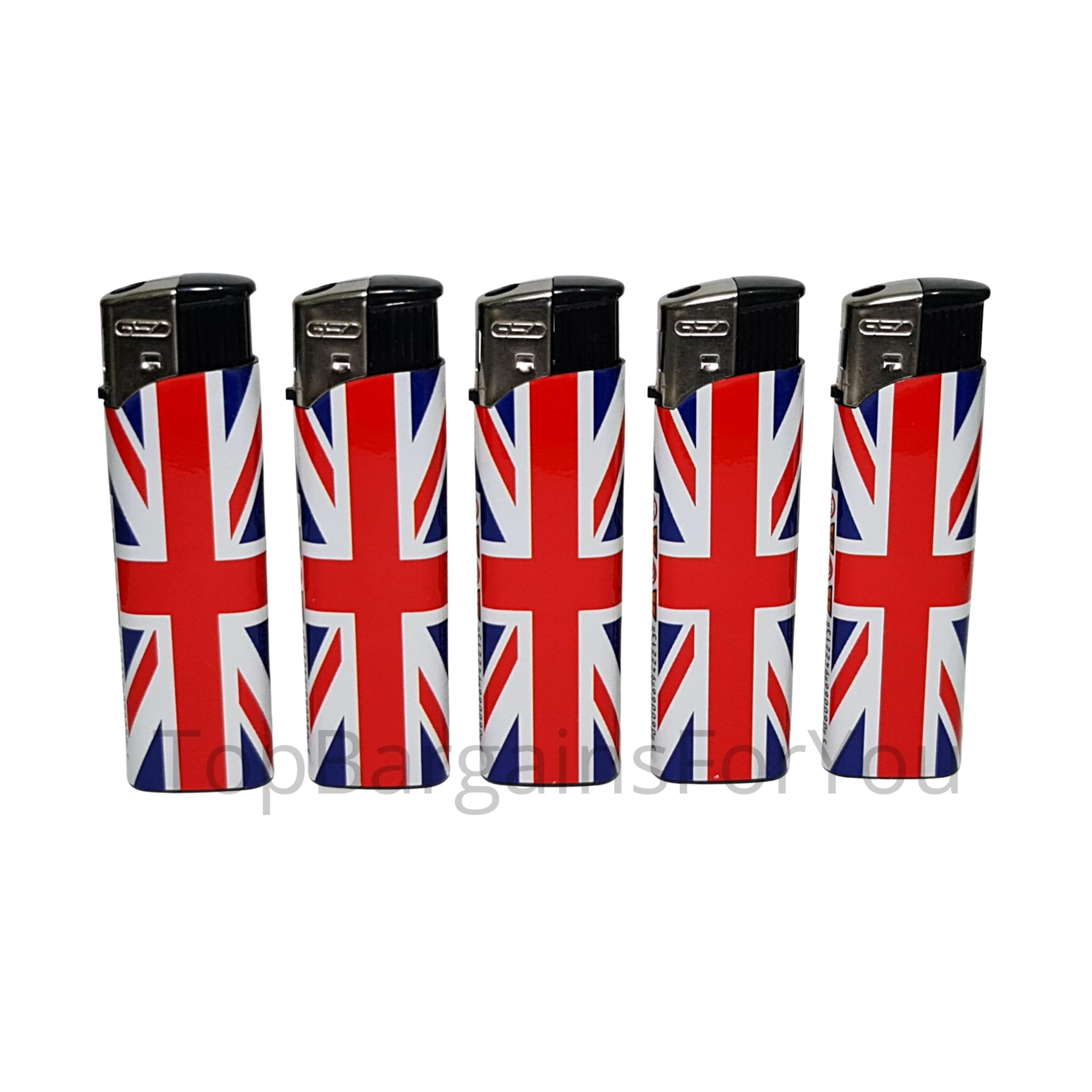 5 Electronic Refillable Lighter Set Assorted Designs Compact & Durable Gas Lighters for Camping Hiking BBQ & Everyday Use Adjustable Flame