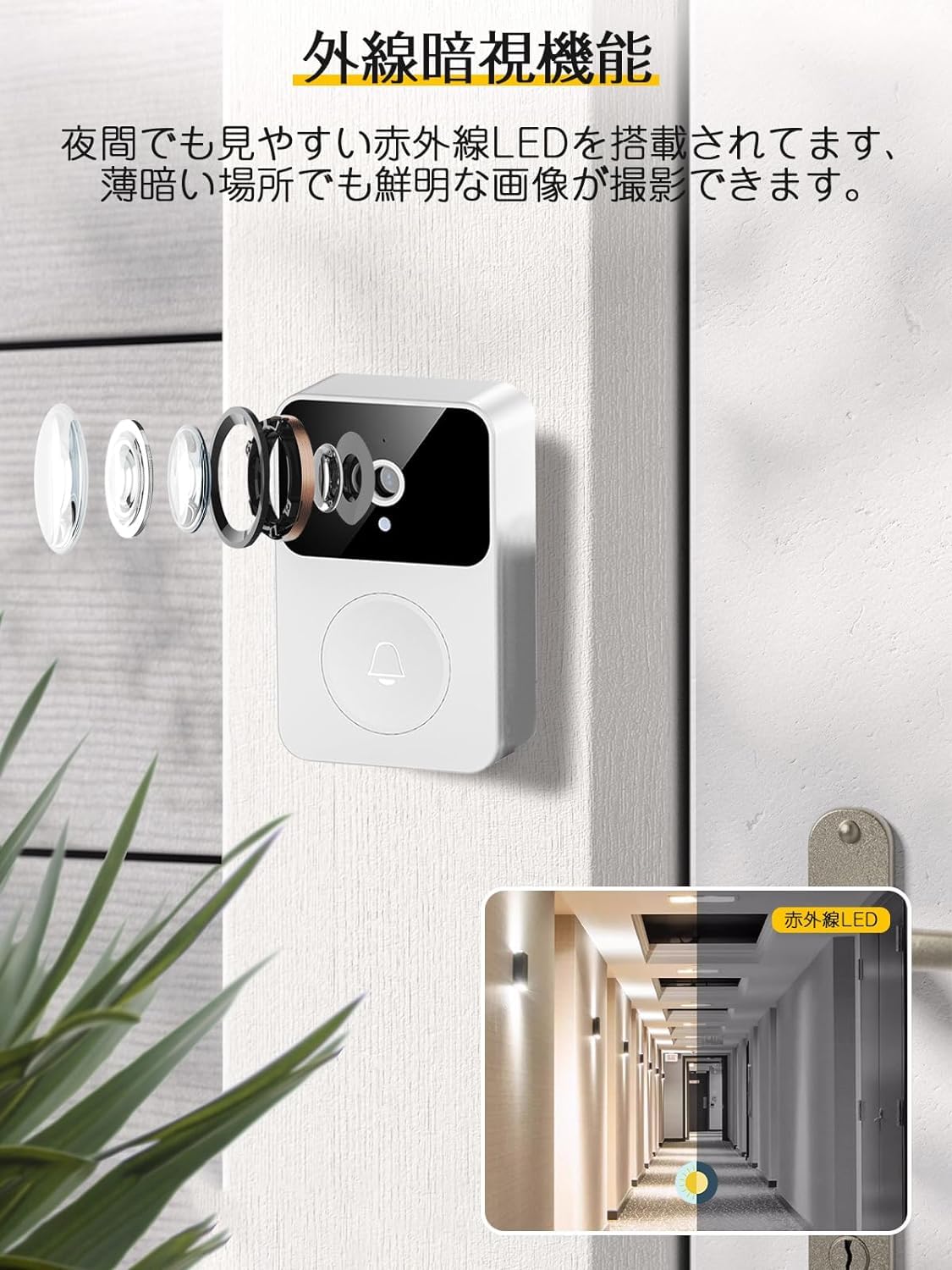 ❤新品・正規品♥ワイヤレス カメラ付き インターホン　工事不要　簡単　割引有 楽天市場】インターホン カメラ付き 工事不要 ワイヤレス