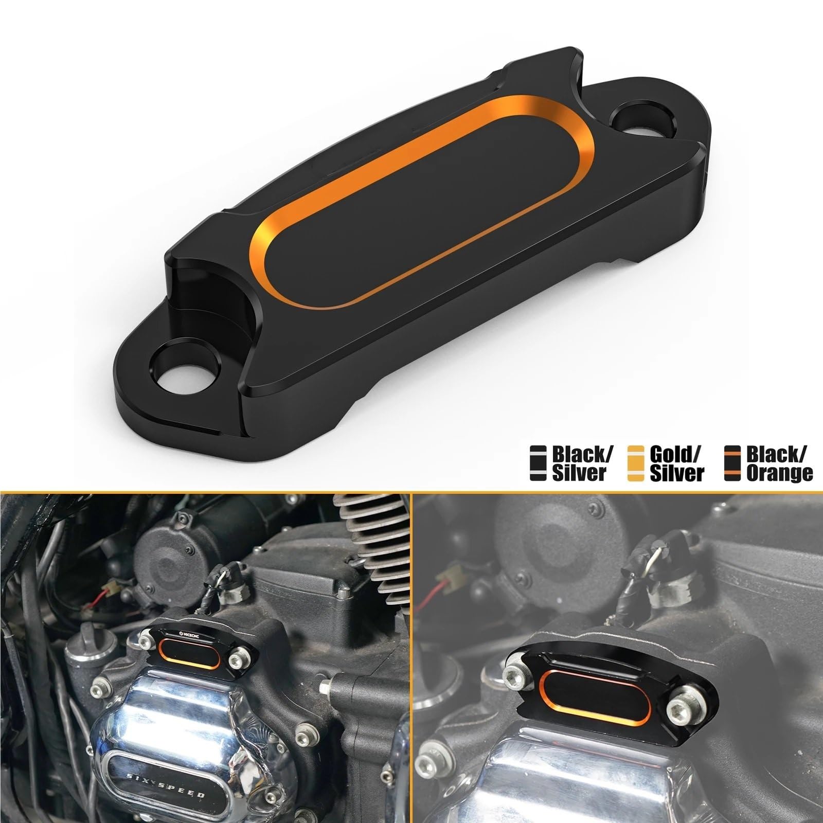 Actuador de control de embrague Cubierta de aluminio para palanca de cambios, compatible con Harley Road King/Special FLHRXS Street Glide FLHX Special FLTRU 2017-2019(Golden White)