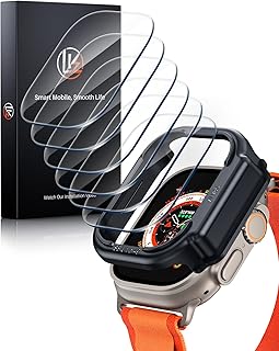 LK [6 Pack] for Apple Watch Ultra/Ultra 2 49mm Screen Protector, Shockproof 9H Tempered Glass, [Scratch-Resistant] [Bubble-Free] [Touch Sensitive], HD Ultra-Thin Screen Protector for iWatch Ultra/Ultra 2 49mm