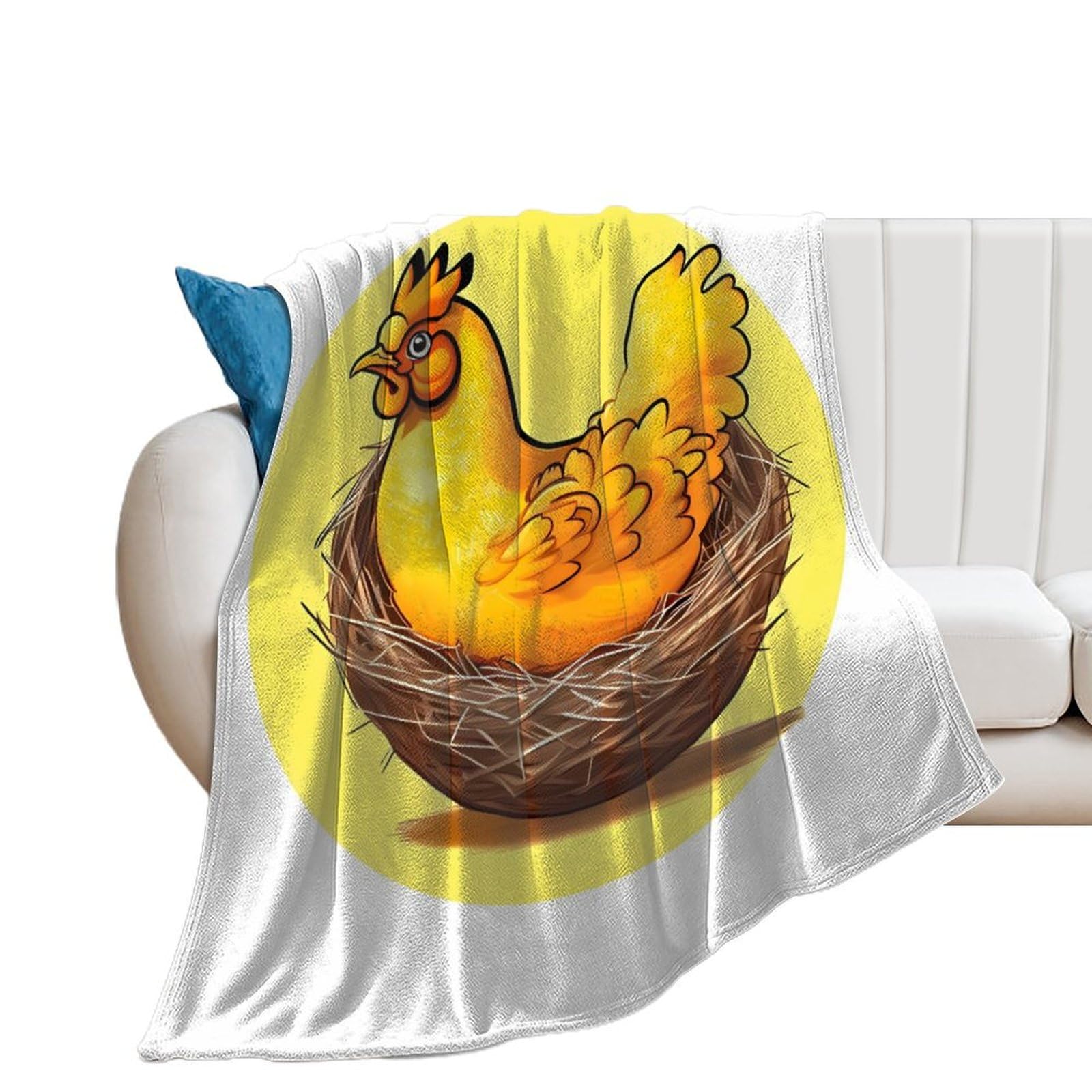 Couverture en flanelle nid d'oiseau plaid léger toutes saisons 130x150