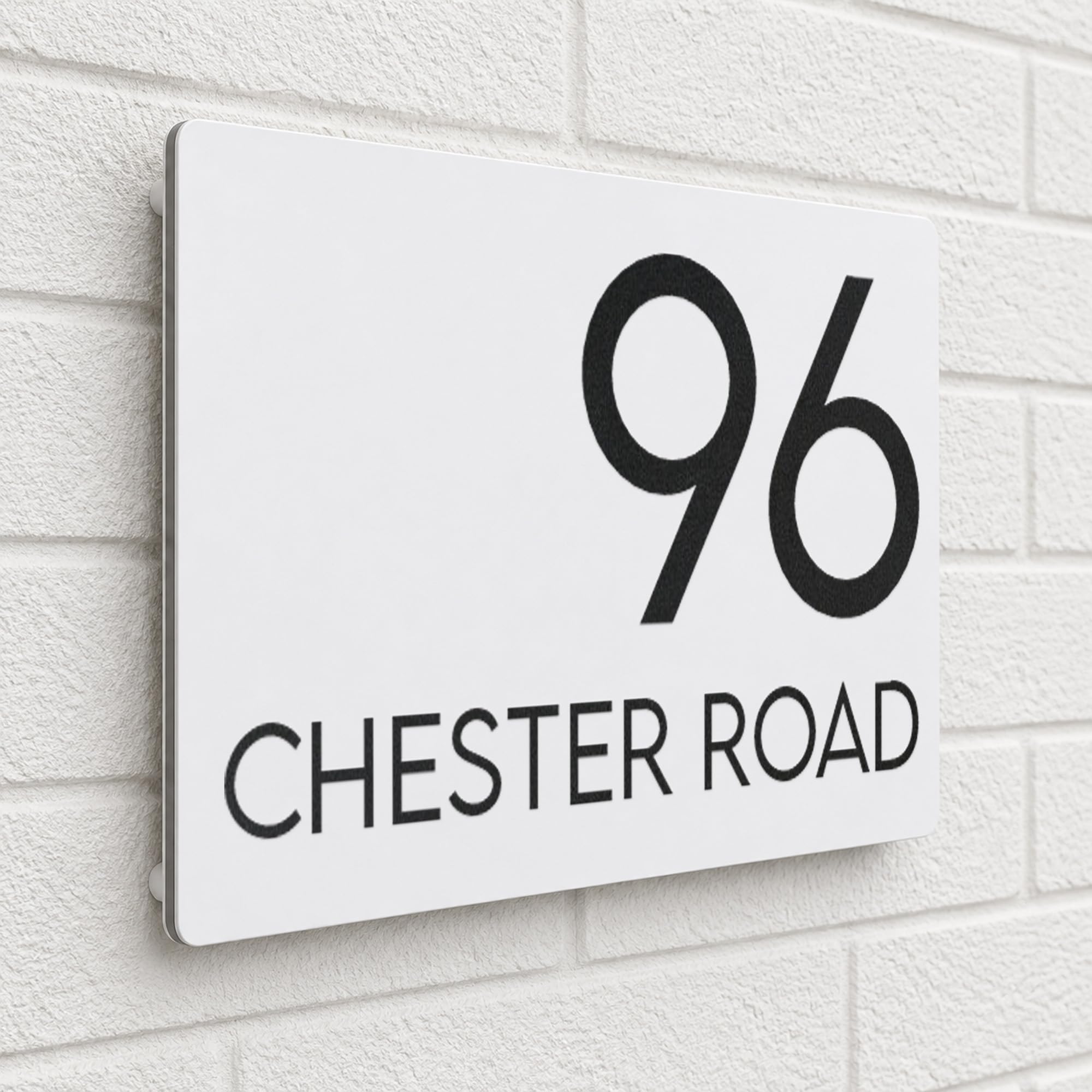 Housics Personalised House Number Plaque, Door Sign, White, 280mm x 160mm — image 1
