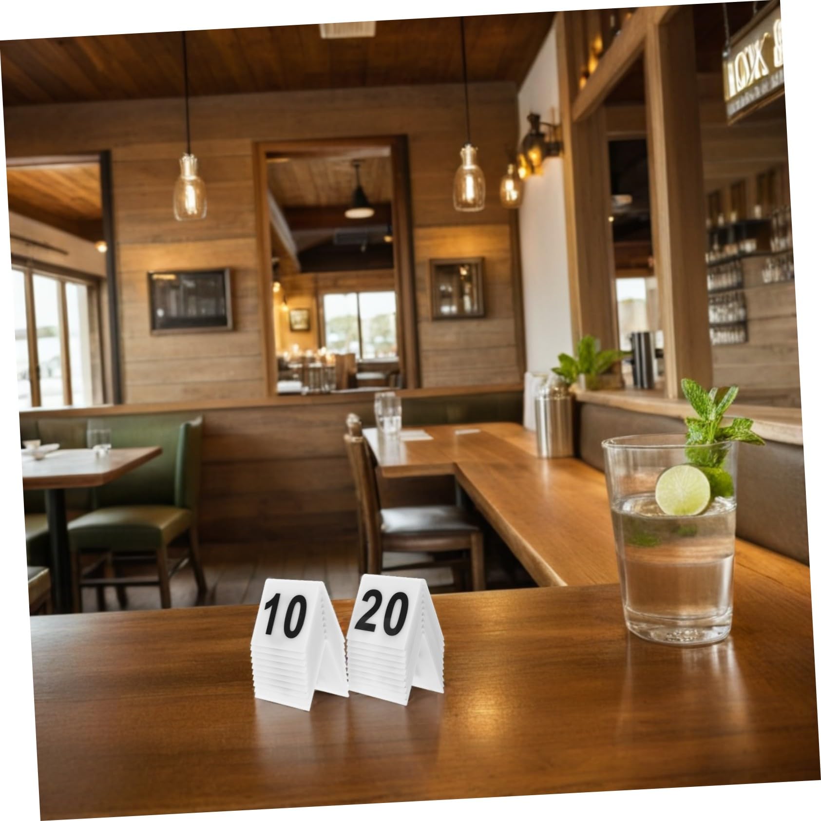 PartyKindom 80piezas Matrícula de Doble Cara de Acrílico para Números de Mesa Marcador de Evidencia Reutilizable Letrero Numerado para Restaurantes Bodas Fiestas y Escenarios de Detective