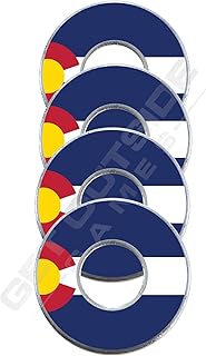 Get Outside Games 4 Colorado Flag VVashers - Washer Toss Washer Board Game Washers (4 VVashers)