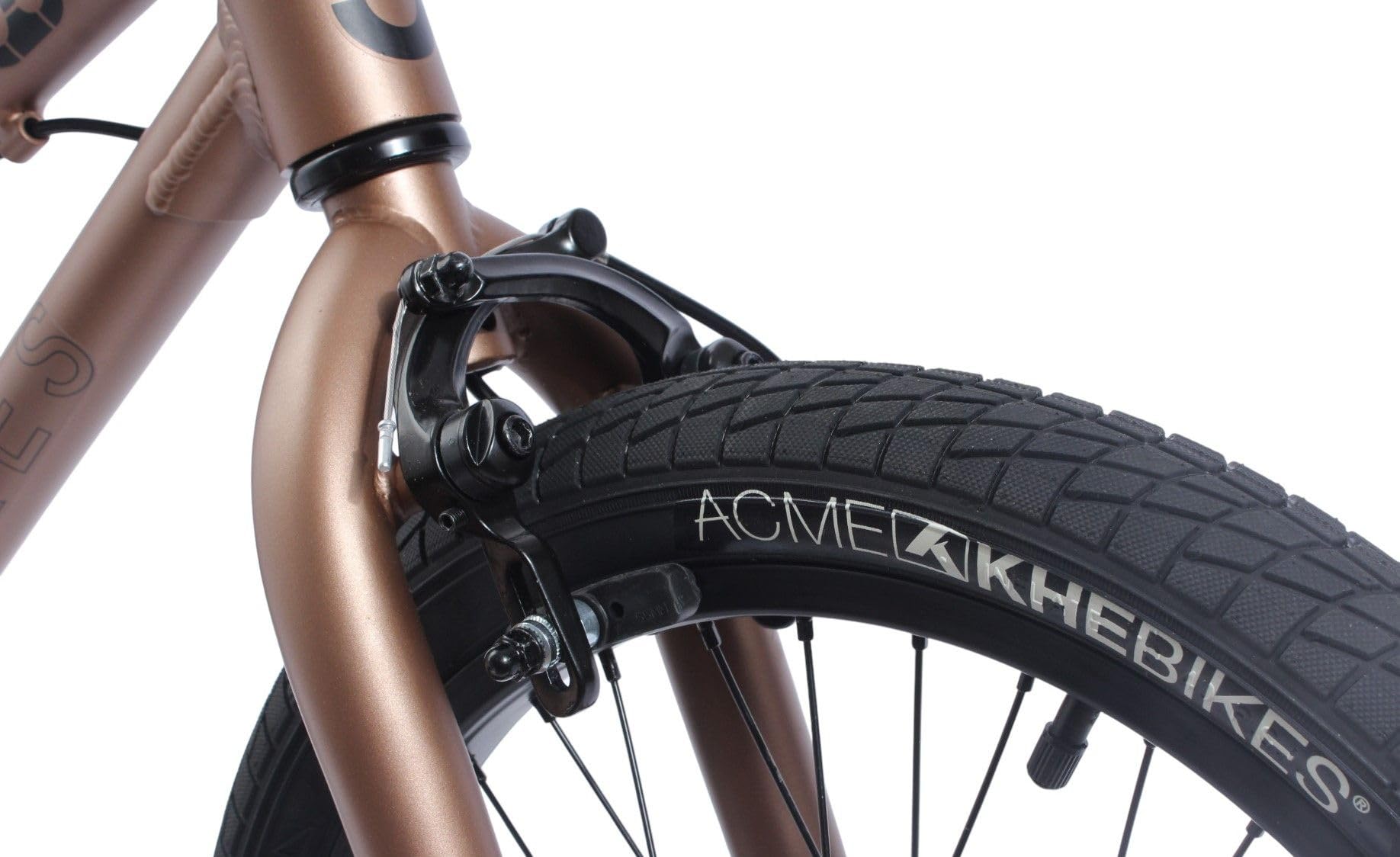 KHE Blaze 18 Zoll BMX Bike – 9,3 kg leicht, Aluminiumrahmen, Affix Rotor, U-Bremsen vorne & hinten, für Kinder ab 125 cm – Freestyle BMX für Park, Street & Pumptrack – Bronze