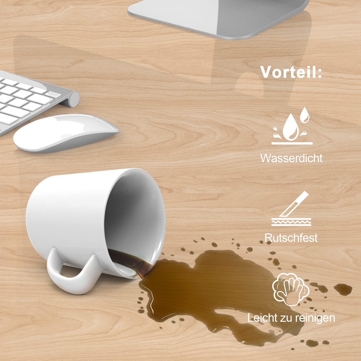 Flamaker Höhenverstellbarer Schreibtisch Ganze Tischplatte 110 x 53 cm, Schreibtisch Höhenverstellbar Elektrisch mit Memory Steuerung, Gaming Tisch mit Sitzende Erinnerung und USB-Aufladung (Beige)