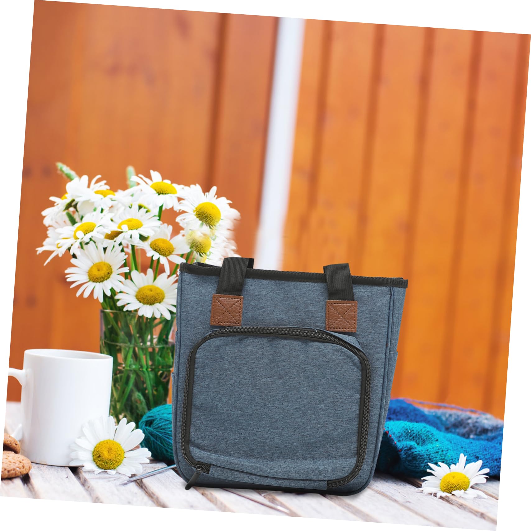 Anneome Garnstricktasche aus 600d Oxford Gewebe Leicht Blau für Stricknadeln und Kreuzstich Satz Praktisch für Handarbeiten
