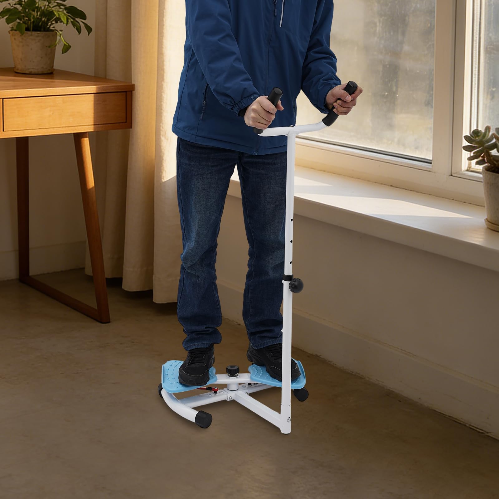 Machine Taille Twister, Twist board, planche abdos avec accoudoir | Charge de 150 kg, réglable en hauteur, silencieux, avec bandes résistance pour la maison, la salle de sport (52-114 cm)