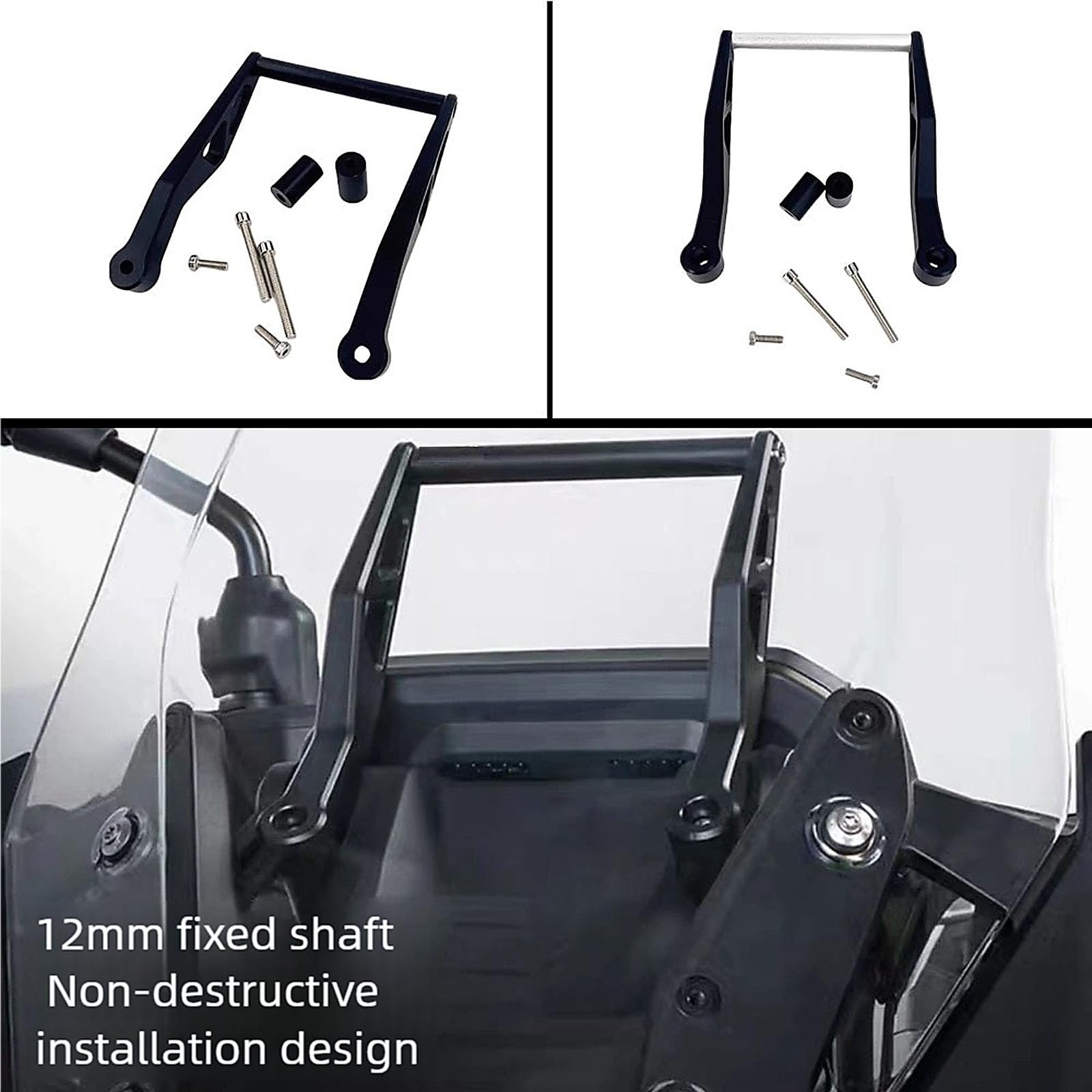 Support de téléphone antidérapant, pince de guidon sans outil, rotation à 360 degrés, cadre en métal solide pour R1300GS, support de téléphone en métal pour moto