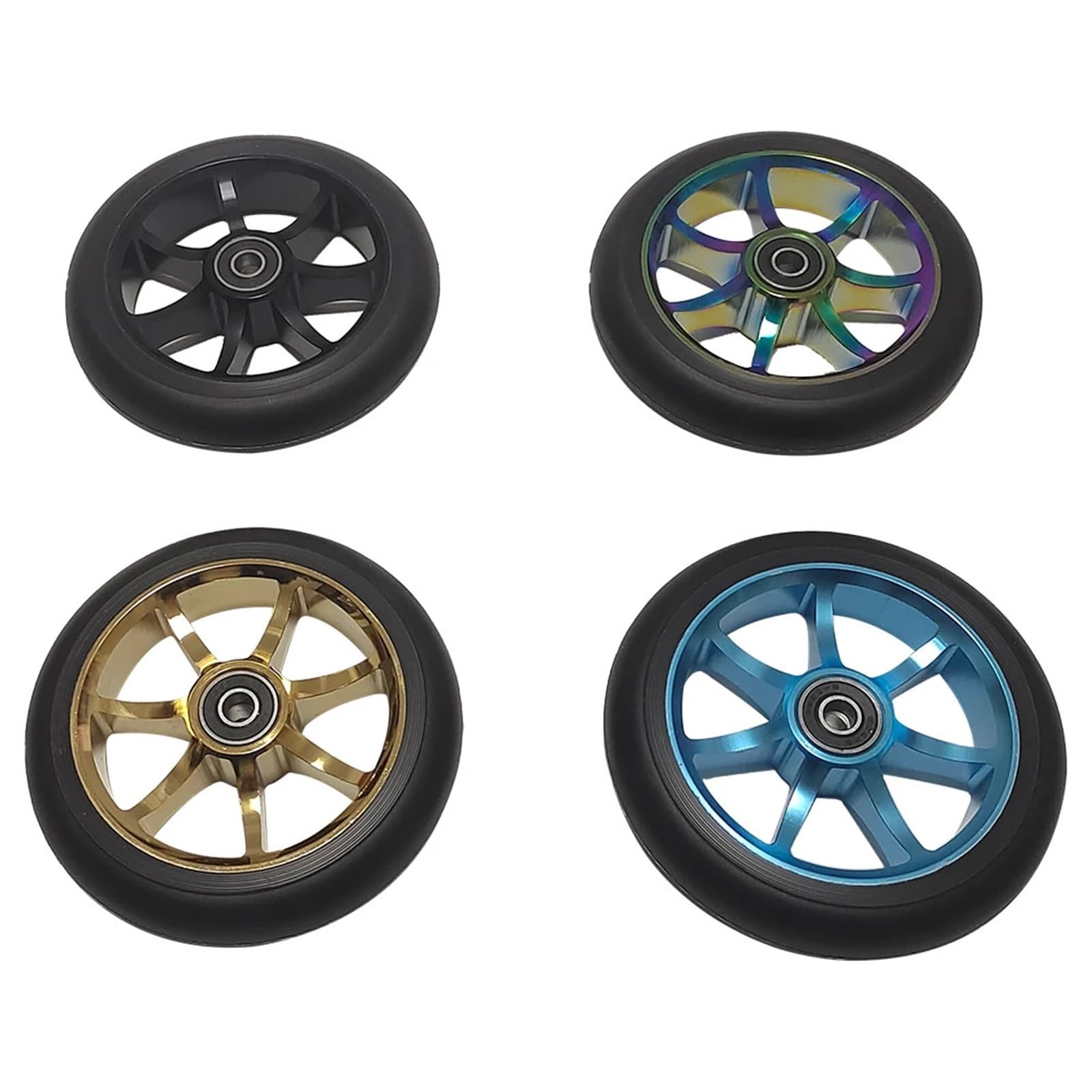 Ruedas de Scooter Freestyle Ruedas For Patinete Acrobático De 120 Mm, 88 A, PU, ​​con Rodamientos, Núcleo Aluminio, Piezas Repuesto, Accesorios, 2(PVD)