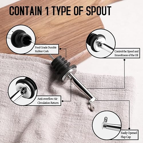 Miniatura 5 de Sweejar Botella dispensadora de aceite de oliva de cerámica de 19 onzas líquidas con boquilla, dispensador grande de aceite para cocina, aceite de