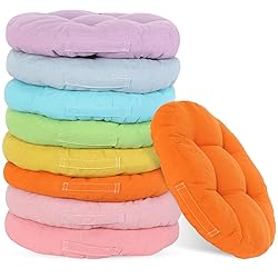 Gerrii 8 Pieces Floor Cushions for Kids Classroom Flexible Floor Seating Cushions Floor Pillows for Home School Kindergarten Daycare Nursery (Bright Color,Round)