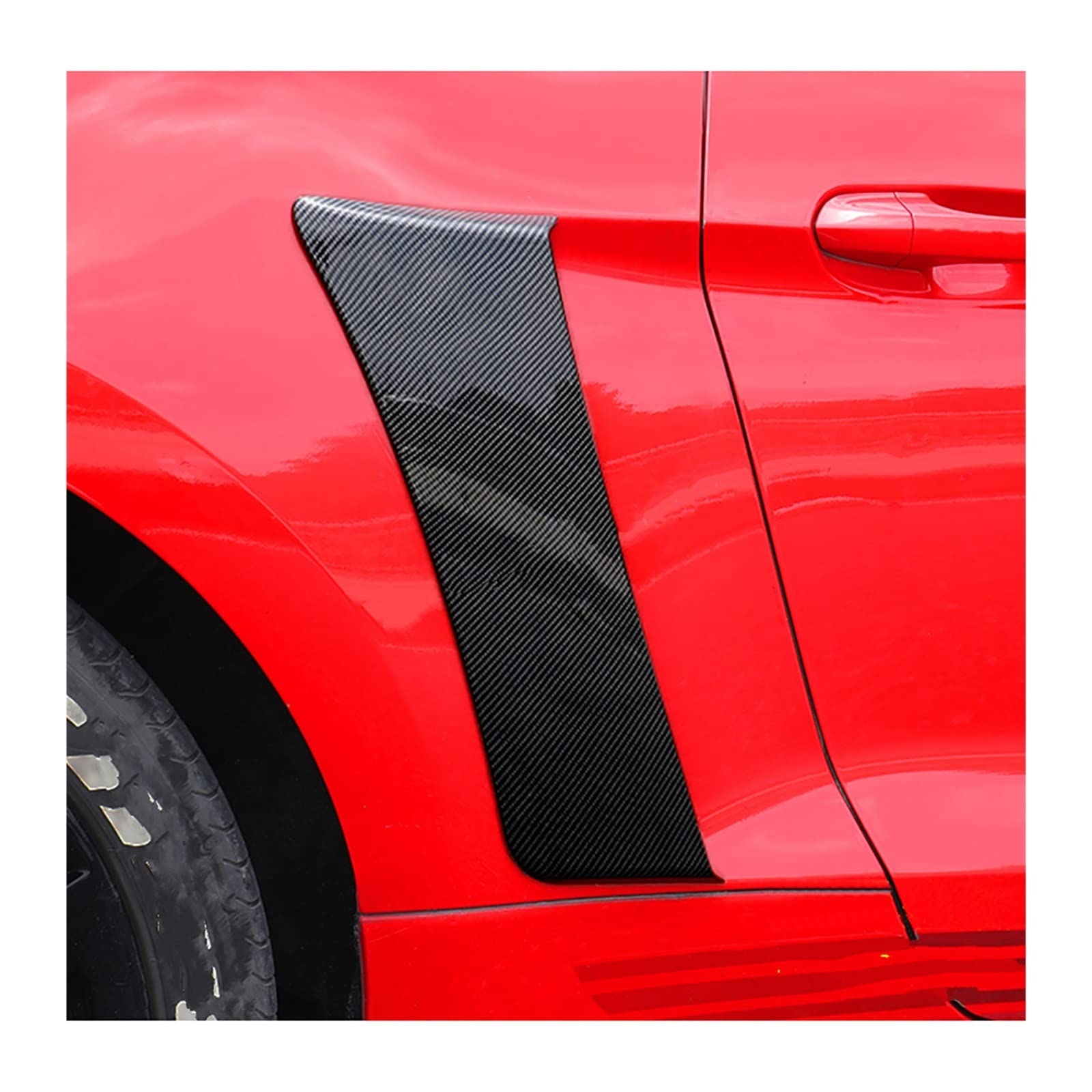 Tylne Boczne Błotnik Samochodu Miarki Płyta Dla Forda Dla Mustanga 2015-2020 Samochód Na Błotnik Miarki Pokrywa Akcesoria Samochodowe Do Stylizacji(Carbon fiber pattern)