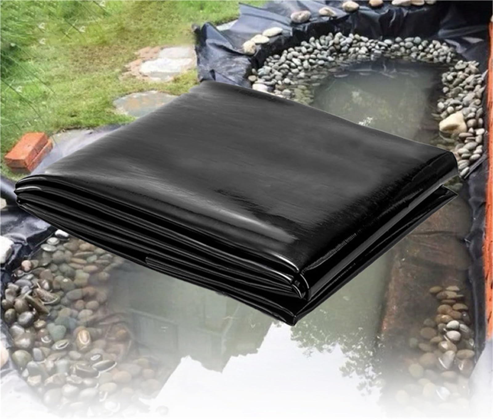 Lar - Revestimiento impermeable para estanque, 7 m x 12 m / 23ft x 39.3ft, diseño prefabricado de fácil inserción
