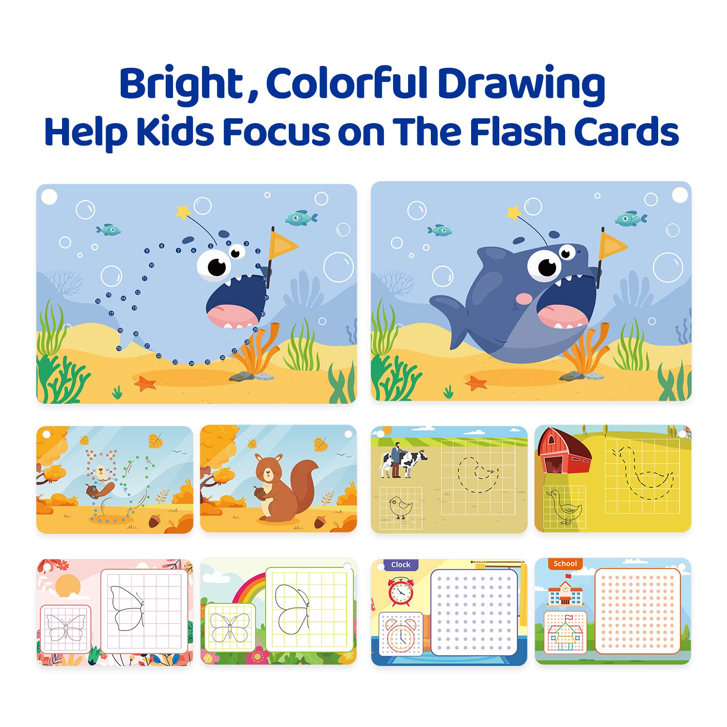 Panda Juniors Dot to Dot Flash Cards for Kids Ages 5+ | Reusable Write & Wipe Number Tracing Cards | Large Educational Set with 2 Markers & Ring Preschool Learning Toy (30 Double-Sided Cards) - Image 3