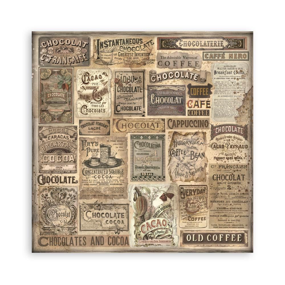 Scrapbooking Pad 22 hojas cm 20,3 x 20,3 (8 pulgadas x 8 pulgadas) Single Face Coffee and Chocolate