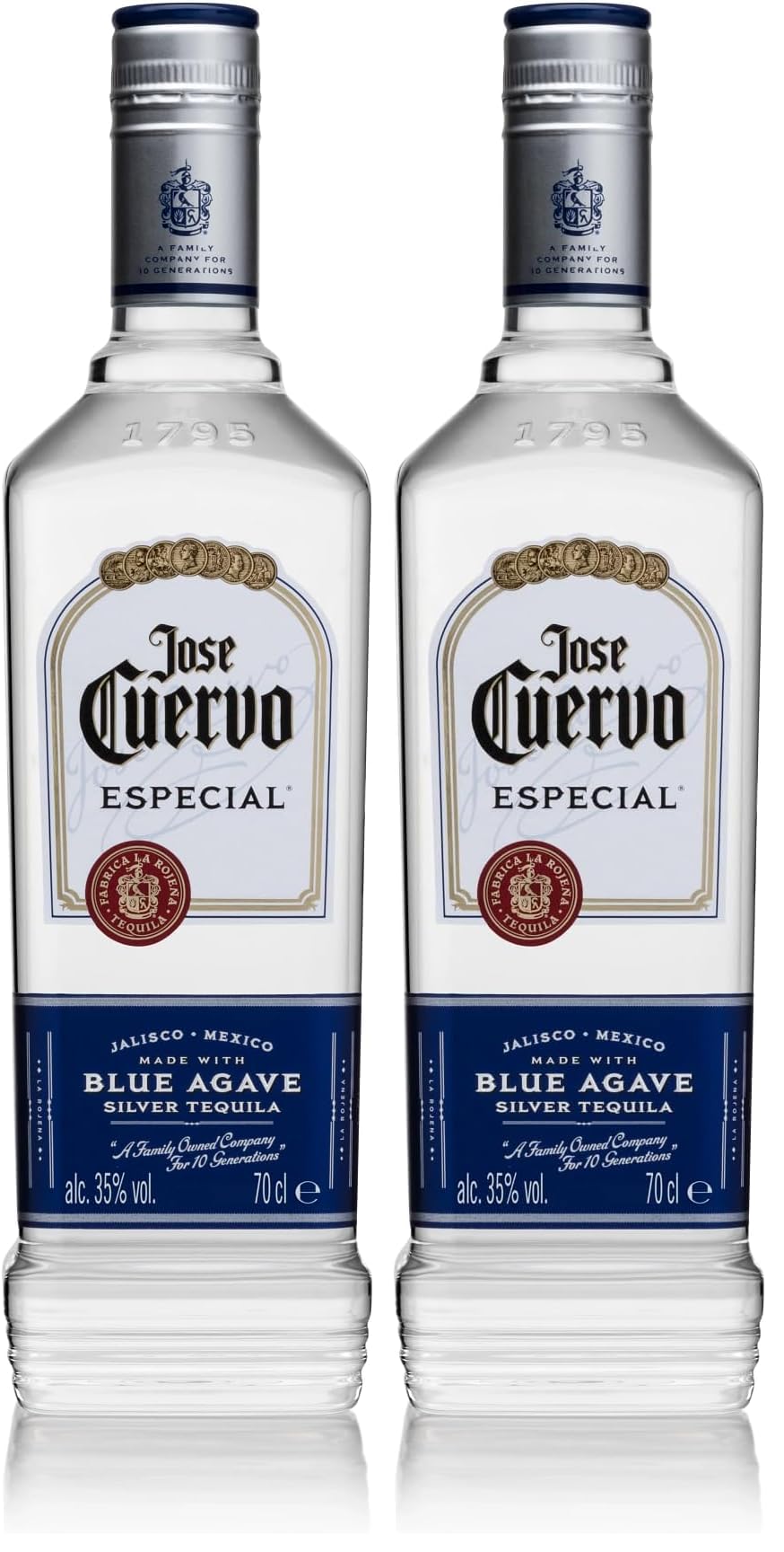 José Cuervo Especial Silver 70 cl, Tequila Bianco non Invecchiato, Miscela Equilibrata, 35% (Confezione da 2)