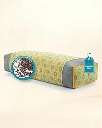 Travesseiros retangulares de trigo sarraceno, travesseiros planos de suporte cervical para dormir, enchimento de casco de trigo sarraceno ajustável para alívio da dor no pescoço, com capas