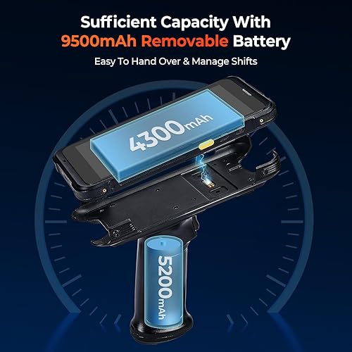 Miniatura 5 de MUNBYN Escáner de código de barras Android, lector de código de barras Honeywell N6703 2024 con empuñadura de pistola, pantalla táctil de 5.5