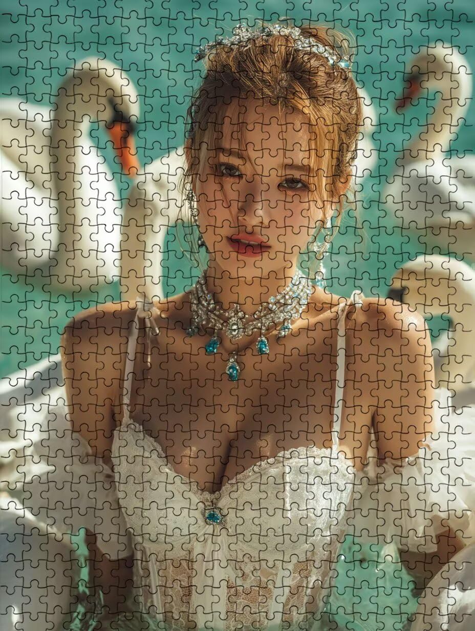 Części dla dorosłych 5000, biały łabędź kobieta puzzle YHPGL2-47