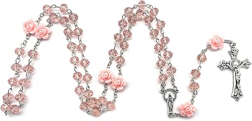 Miniatura 4 de Collar de perlas de rosario para mujer, regalo de oración de rosario católico de primera comunión para hombres, niñas y niños, nuestra medalla de