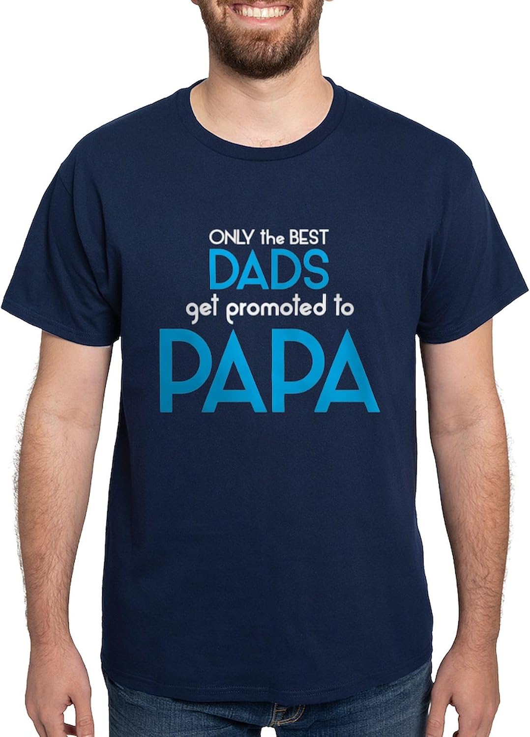 CafePress Best DADS GET Promoted to PAPA T Shirt Men's 100% Cotton, Classic Graphic White T-Shirt