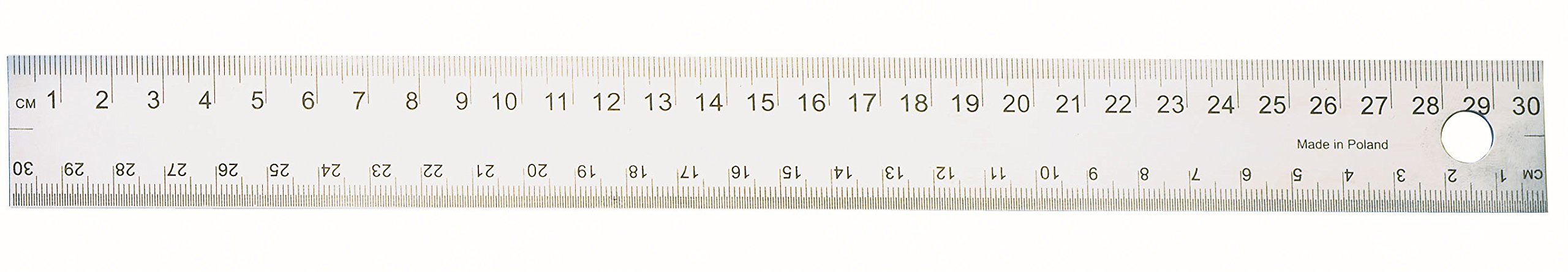 Wedo 525130 Steel Ruler with Cork Backing, 30 cm, Silver