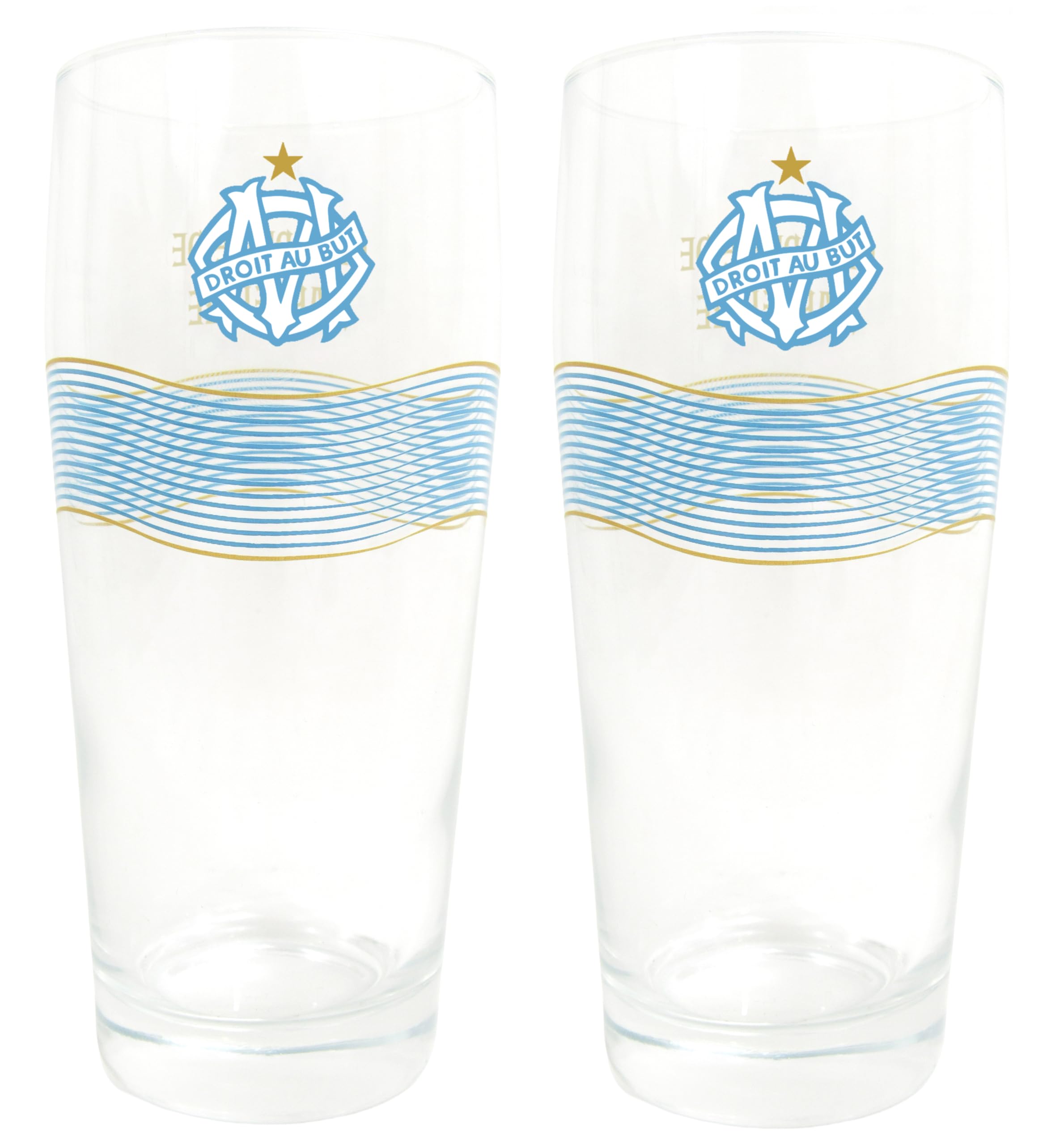 OLYMPIQUE DE MARSEILLE 2 x Verre à Bière 48 cl OM Collection officielle