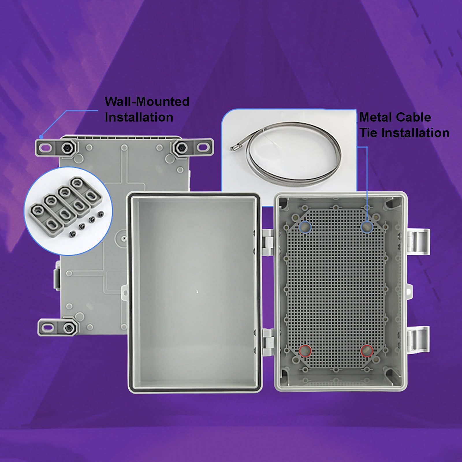 Cassetta Elettrica in ABS Bloccabile, Scatola di Derivazione Esterna IP66 | Meccanismo di Apertura e Chiusura Fluido, Involucro Esterno Resistente e Stagno(30x30x17 cm/11.8x11.8x6.7 in)