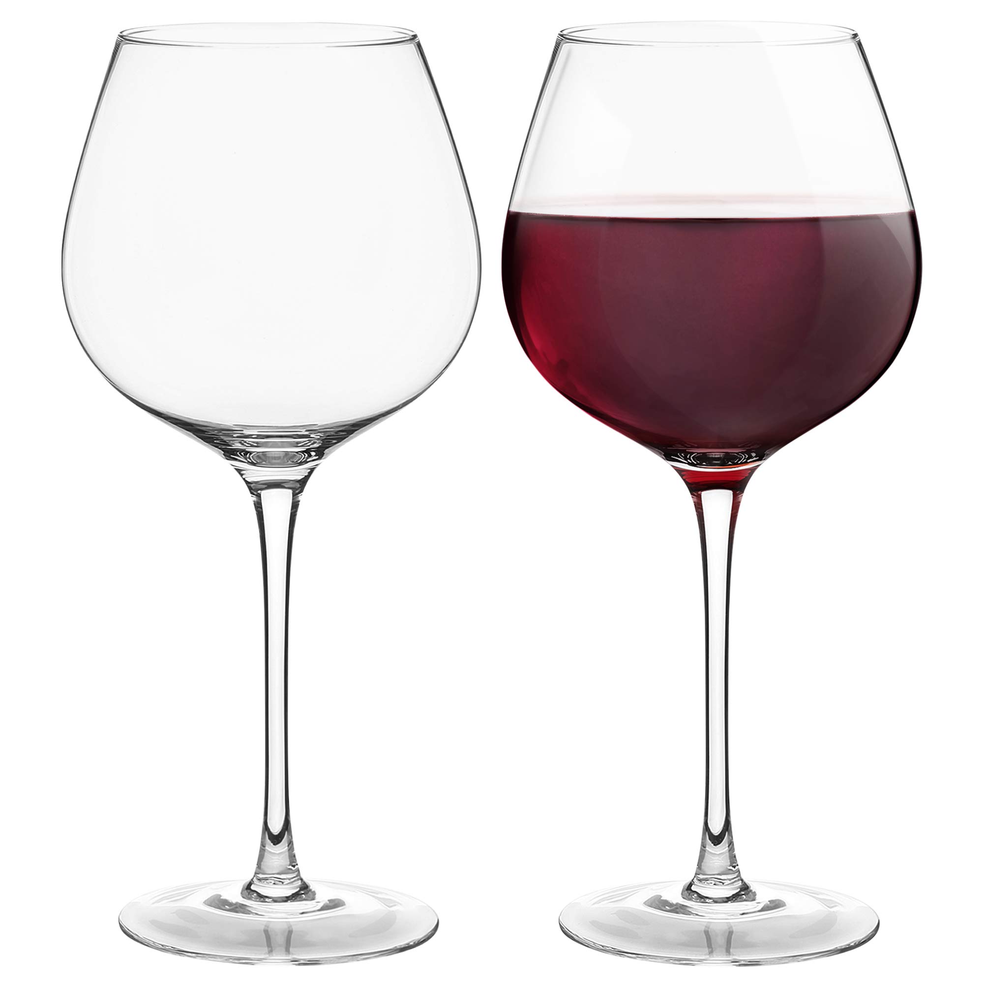 Buy Red Wine Glasses Large Wine Glasses, Hand Blown Set of 2 Long