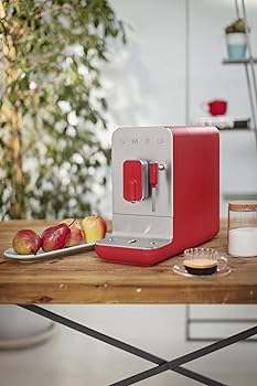SMEG BCC02RDMEU Cafetera automática compacta con función vapor, color rojo mate6