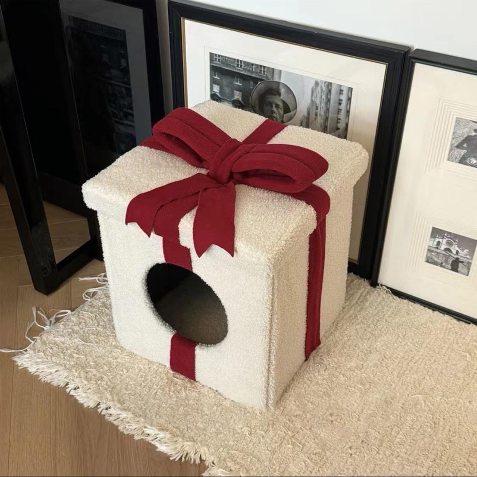 per gatti, case per gatti Casa per gatti chiusa | Cuccia per gatti pieghevole per interni, a forma di scatola, elegante e calda, per animali domestici, per l'inverno