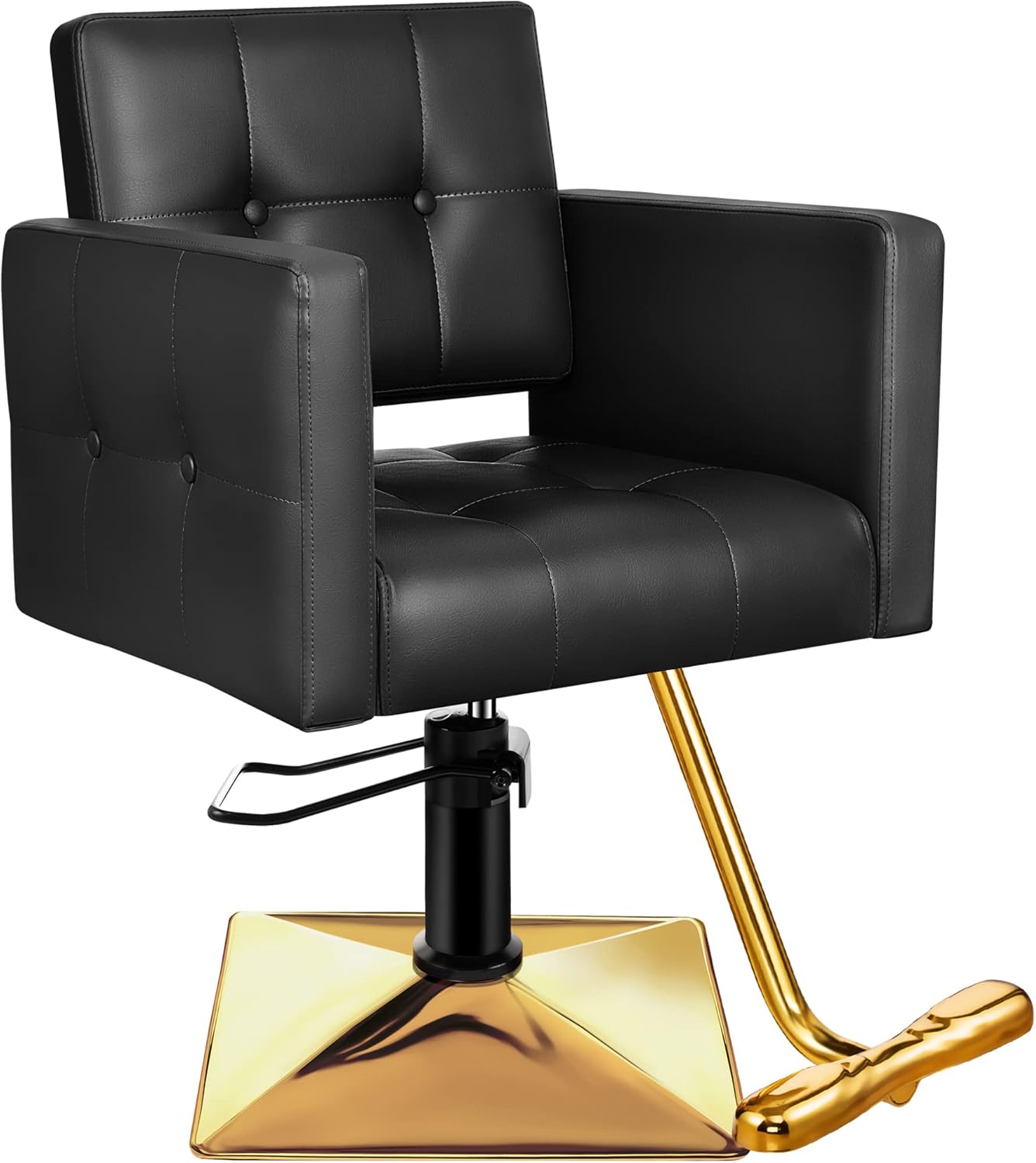 Baasha Hair Salon Chair, Gold Salon Chair with Heavy Duty