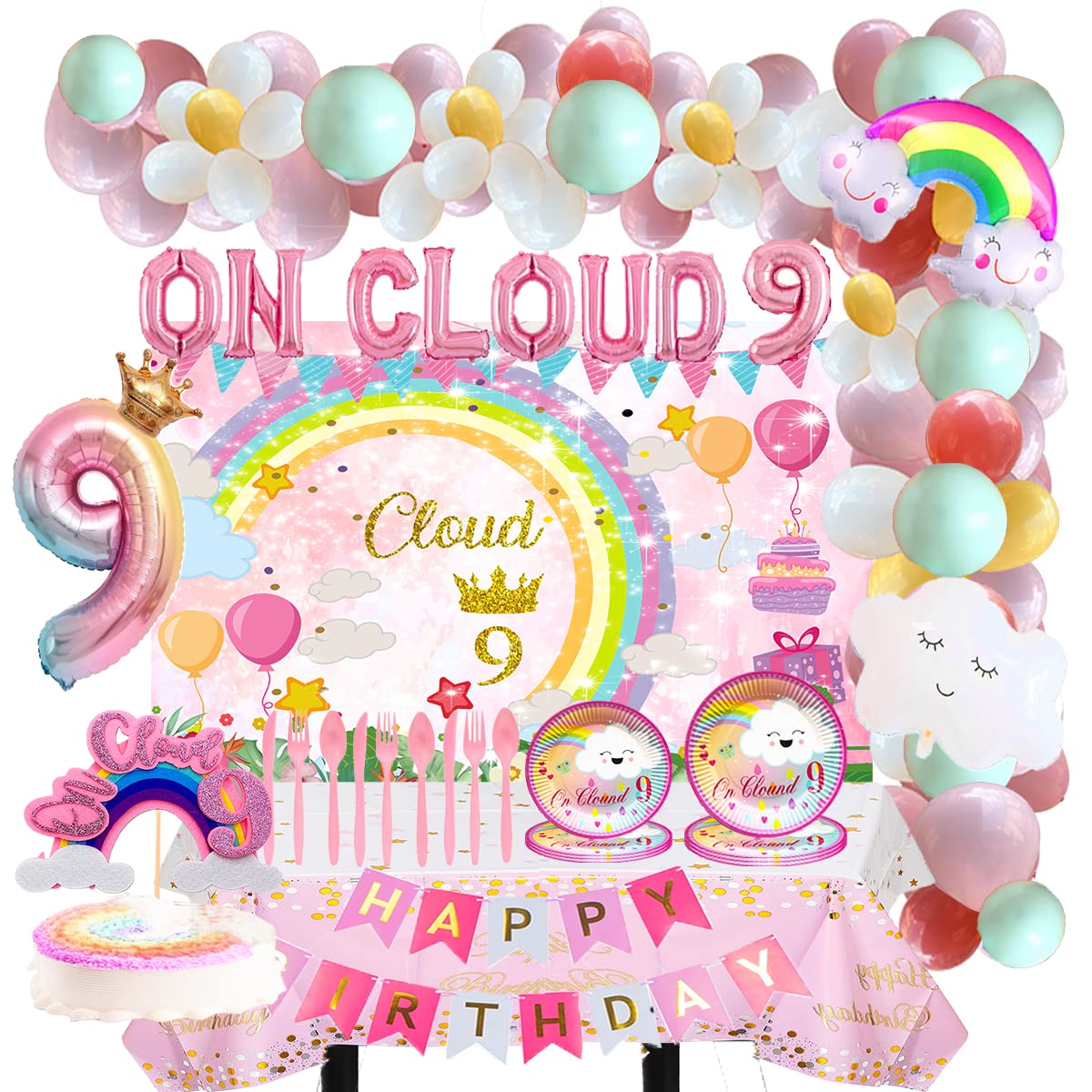 Buy On Cloud 9 Birthday Party Decorations,On Cloud 9 Balloons,On Cloud ...