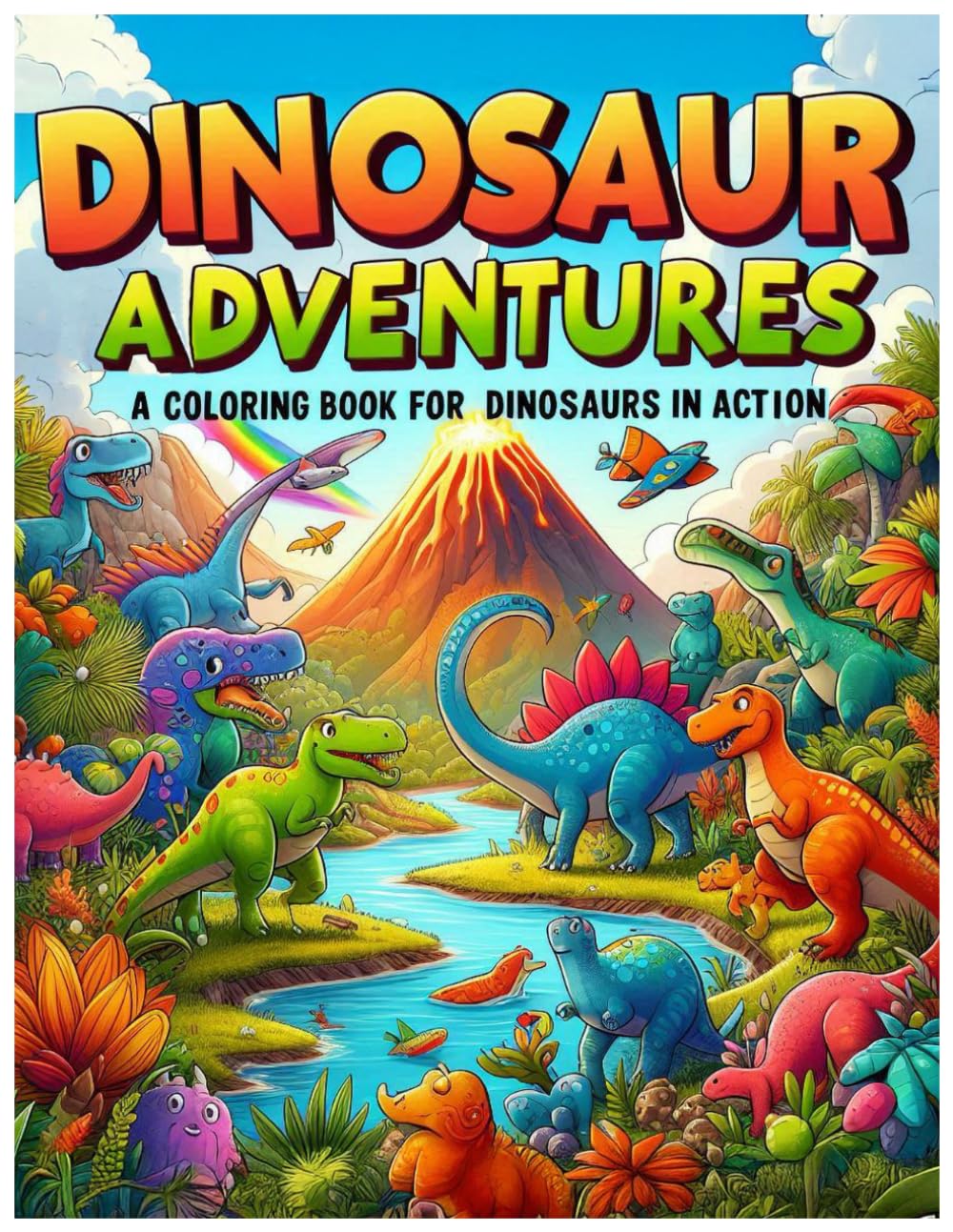 Dinosaur Adventures: A Coloring Book for Dinosaurs in Action (Animal Adventures: Coloring Book Collection)