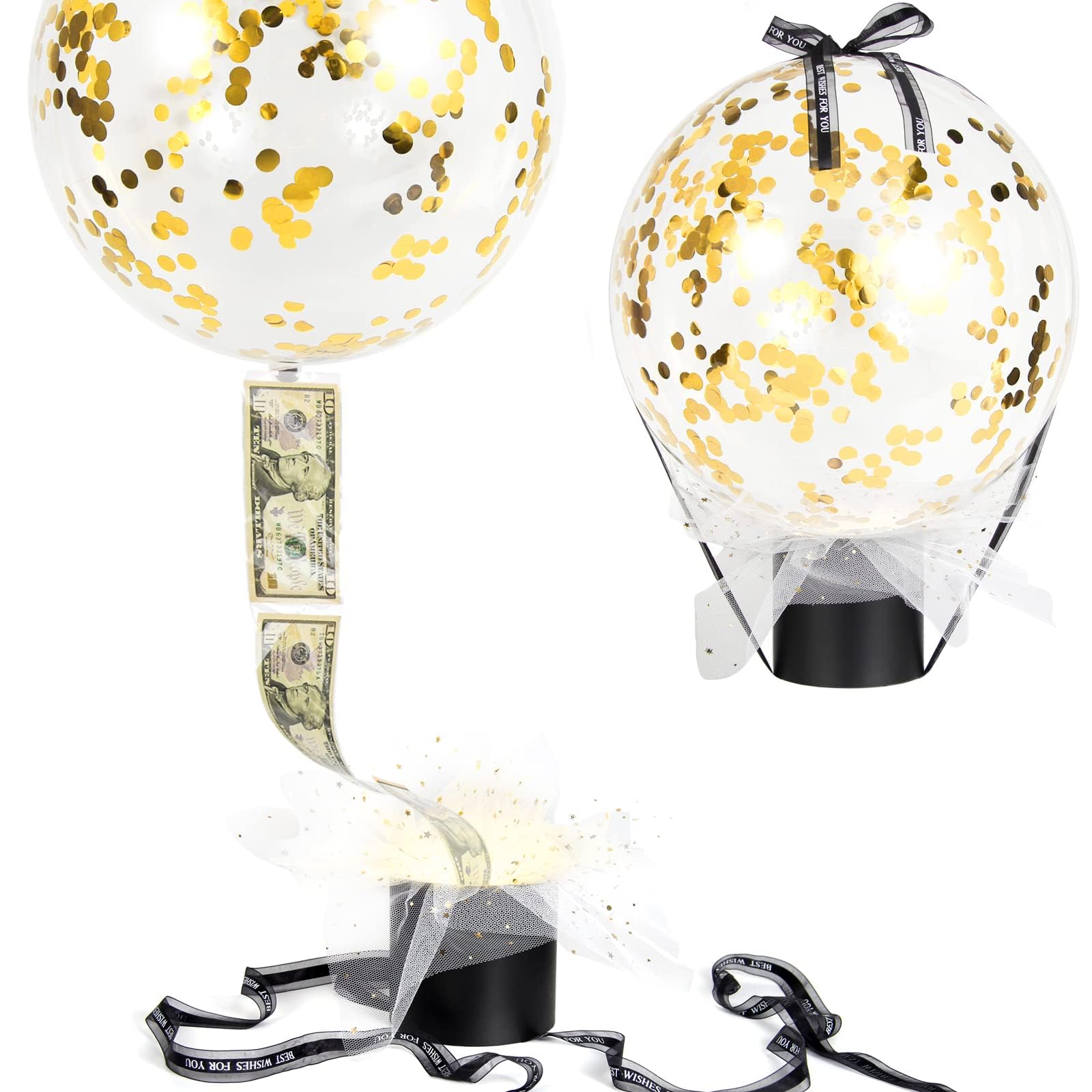 KASTWAVE Money Box for Cash Gift Pull, Money Gift Box Pull, Balloon Surprise kit, Money Pull Out Gift Box for Wife, Girlfriend, Mother, Friend