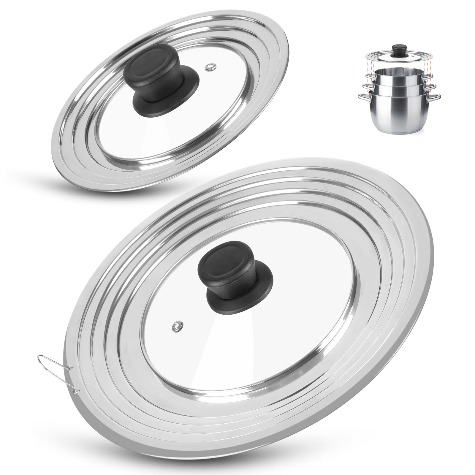 KADAX Coperchio in vetro 22 cm resistente al calore universale 2 pz