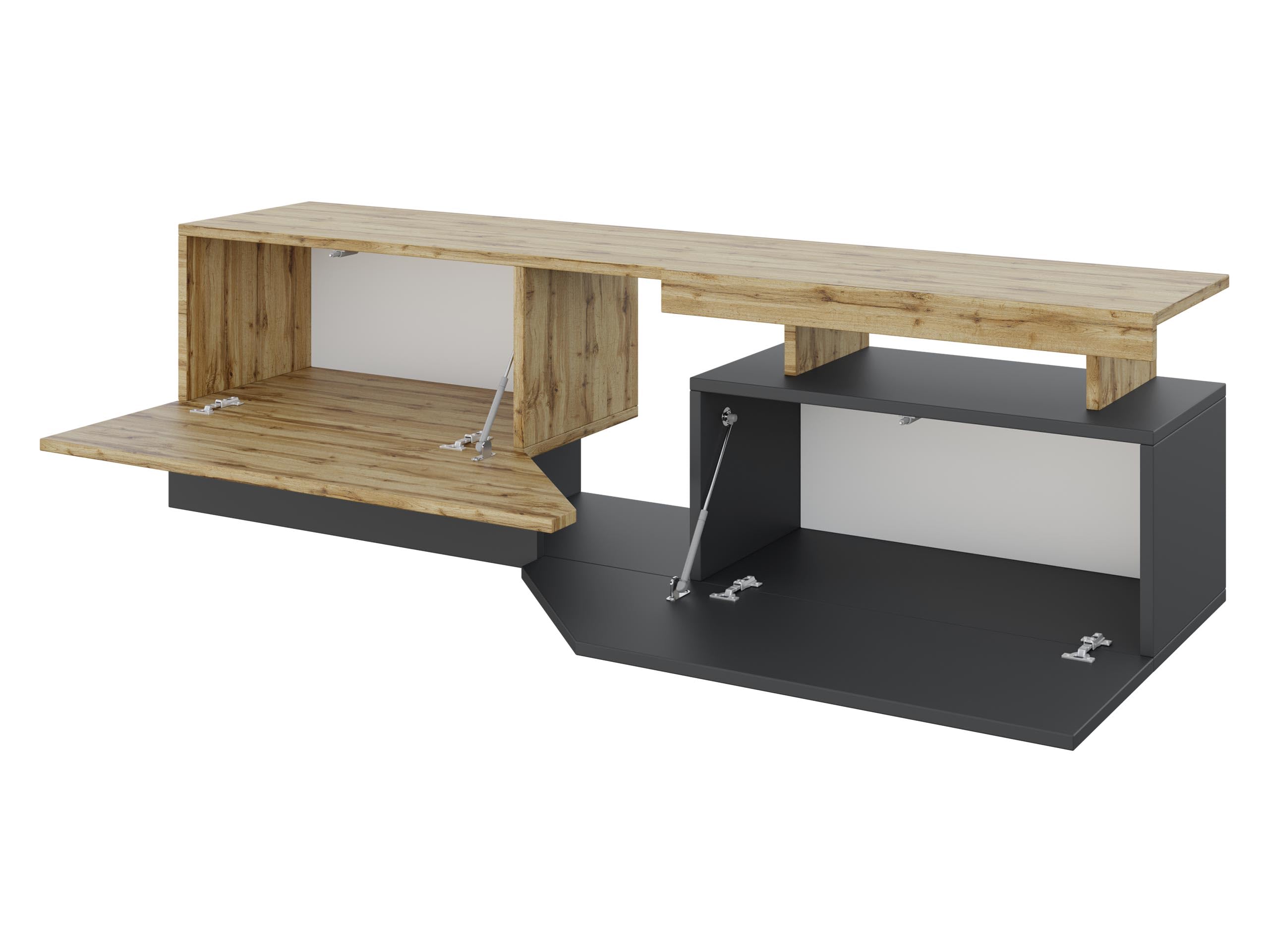 Ensemble de Meubles de Salon NESEZI - Commode, Table Basse et Meuble TV Couleur Blanc et Bois