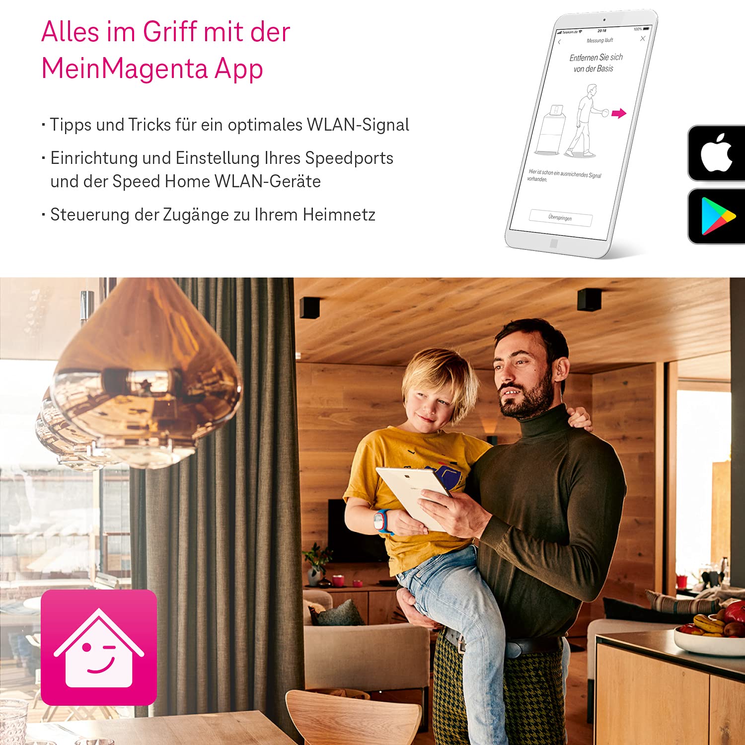 Telekom Speedport Smart 4R Router & Speed Home WLAN Repeater im Set mit Wi-Fi 6 und Mesh-Technologie - kein Glasfasermodem integriert I Plug & Play per WPS, 2 LAN-Anschlüsse