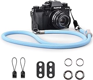 VOVMOEYA Camera Strap,Camera Neck Strap shoulder strap for Fujifilm XS20 XT5 XH2S Nikon Zf Z8 Z30 Canon EOS R6 R7 R8 R10 R50 Sony A6400 A6700 A7C II A7IV Camera Strap Rope - Blue